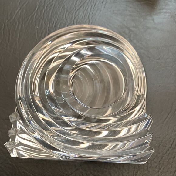German Paper Weight Glass Spiral Swirl Candle Votive  Holder Lead Crystal Heavy - Picture 6 of 10